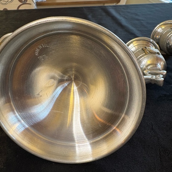 Vintage Pewter Chamberstick Candle Holder Set of 2 - Picture 10 of 13